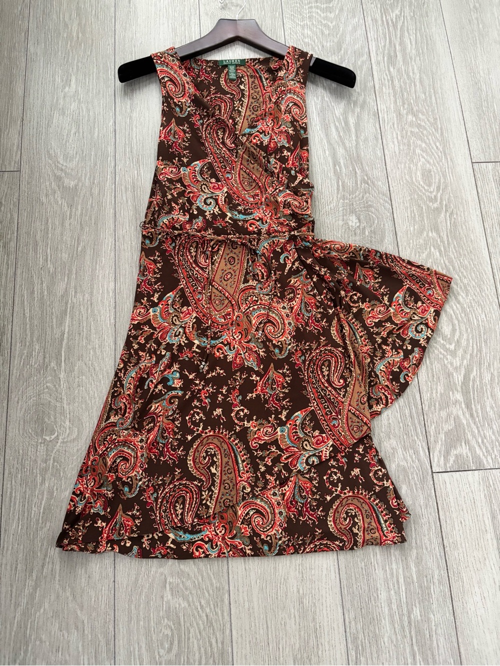 Lauren Ralph Lauren wrap dress in boho paisley. GUC.